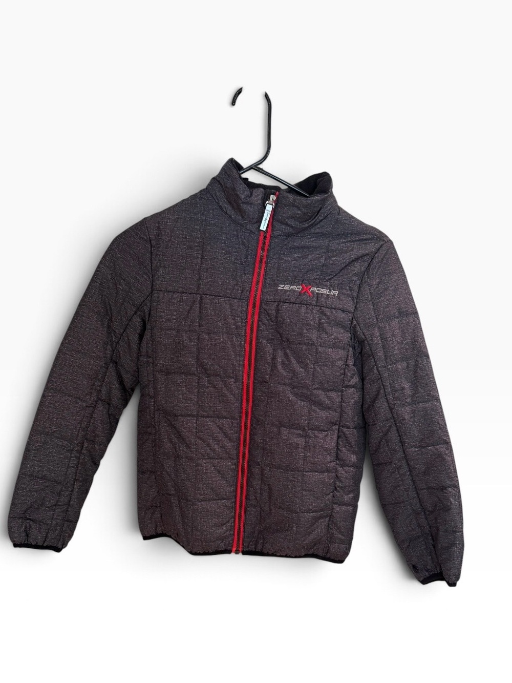 ZeroXposur Kids Quilted Insulated Full Zip Jacket Gray Outdoor 10/12